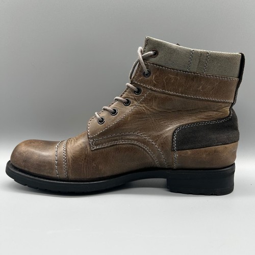 G Star Raw 11320-066 Brown Leather Military Boots Combat Mens Uk 7 Eu 41 - Picture 3 of 7