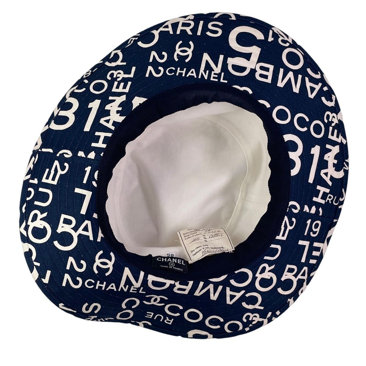 CHANEL シャネル ココマーク CHANEL Coco Mark Bucket Hat Coco Mark All Logo Pattern 58cm