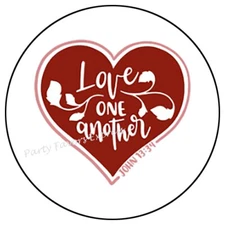 LOVE ONE ANOTHER RELIGIOUS ENVELOPE SEALS LABELS STICKERS PARTY FAVORS