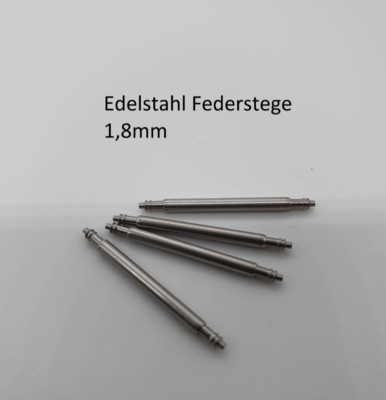 4x Federstege 20mm Uhrenstifte/Federstifte Edelstahl für Uhrenarmband Ø1,8mm