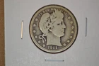 1911-D Barber Quarter- Good/Very Good.  Tough Date.