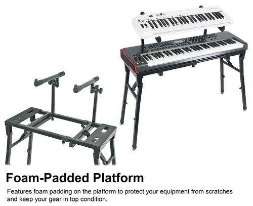 Rockville PKS40 Platform Style 2-Tier Keyboard Stand Adjustable Height + Width - Picture 7 of 10