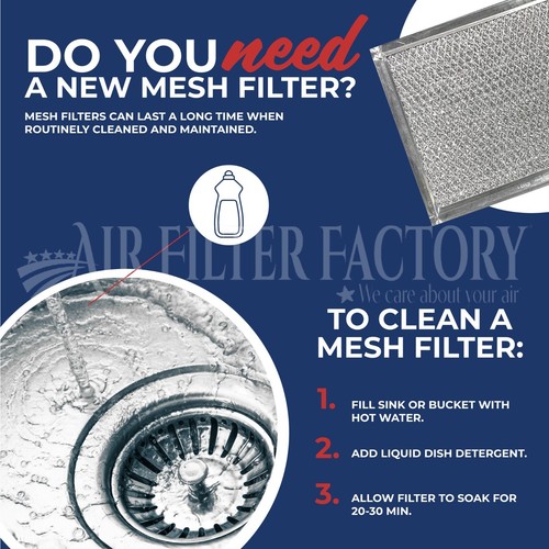 Compatible Broan 97017455 Range Hood Aluminum Mesh Grease 12 Ply Filters 2-Pack - Afbeelding 5 van 6