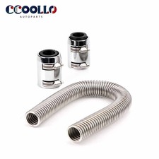 24 Flexible Upperlower Radiator Hose Stainless Steel Wchrome Caps V8 Kit New