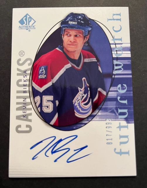 2005-06 SP Authentic #205 Kevin Bieksa AUTO #d 817/999 RC Vancouver Canucks Duck