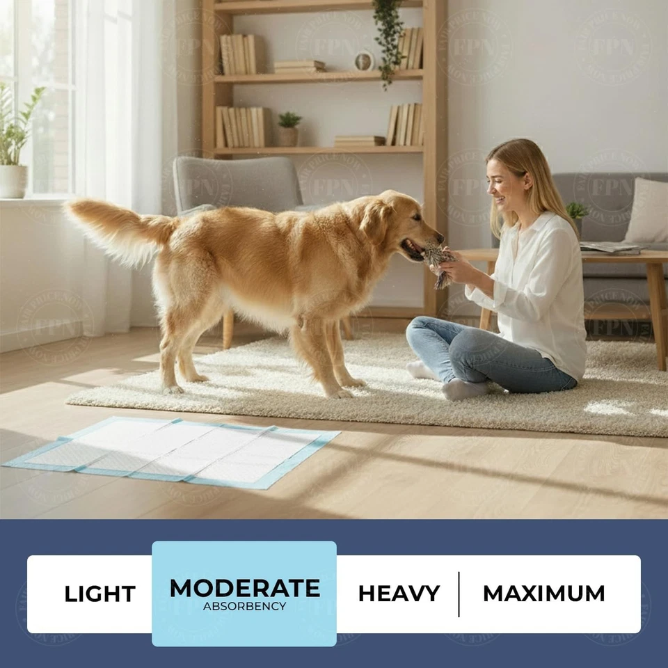 FPN Pet Training Pads for Dogs Ultra-Absorbent Unscented Blue Pee Pads 4 Sizes - Image 3 of 4