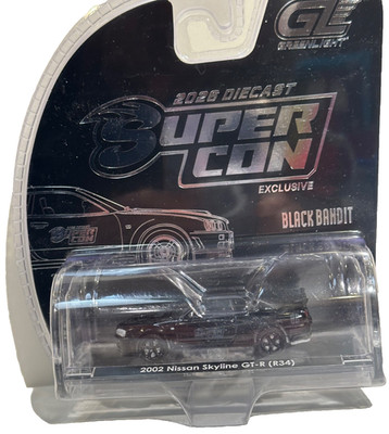 GREEN LIGHT BLACK BANDIT 2002 NISSAN SKYLINE GT-R34  DIECAST SUPERCON EXLUSIVE