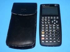 HP 50G Graphing Calculator w Black Leather Case - Tested Working