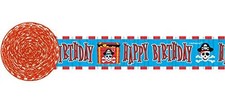 Pirate Party Skull Crossbones Caribbean Birthday Party Decoration Crepe Streamer