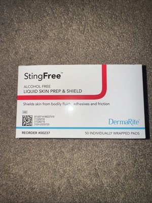 5 boxes 50 Ct DermaRite  Sting Free Liquid Skin Prep & Shield Pads Exp. 27/28