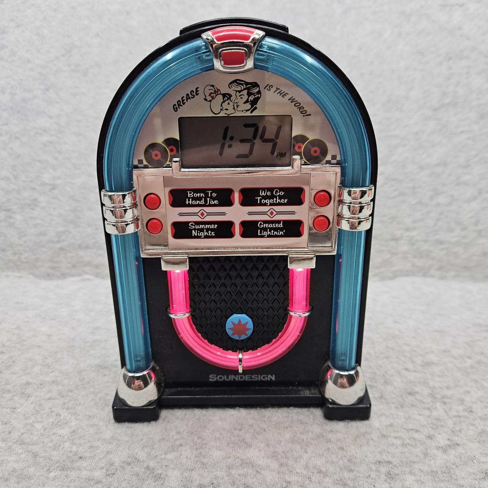 Vintage Soundesign Grease Jukebox Alarm Clock 3162 G Digital Musical Works Great photo