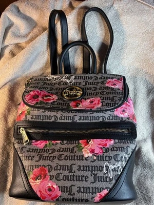 Juicy Couture Black/Pink Logo Backpack Classic Back to School! - Image 1 of 4