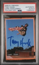 2005 SI For Kids Tony Hawk PSA AUTHENTIC AUTO 8 Earn Your Stripes Card SIGNED