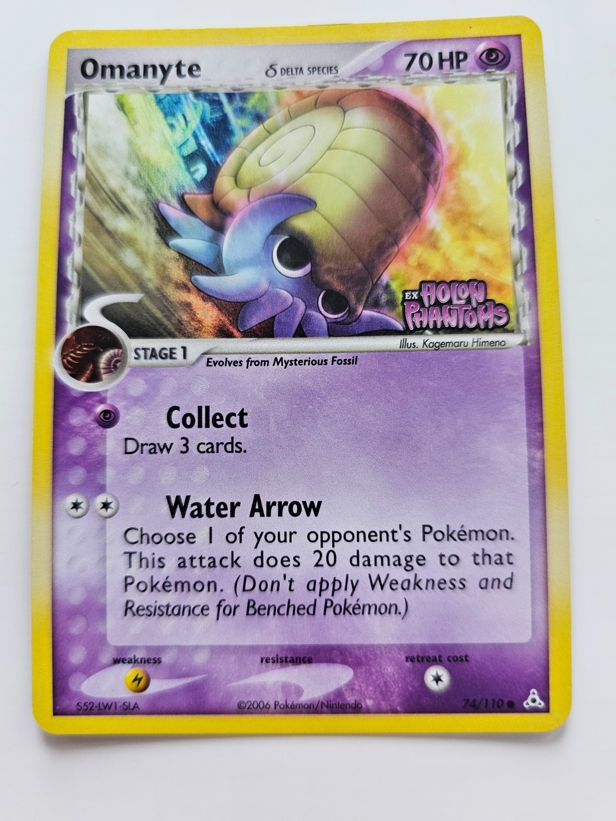 Pokemon Omanyte (Delta Species) Reverse Holo Holon Phantoms 74/110 NM