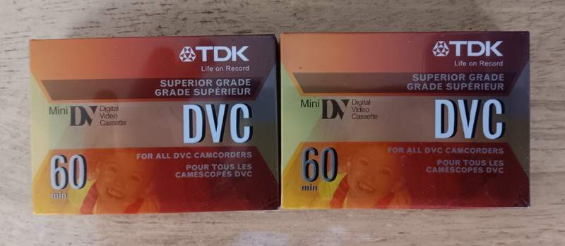 Lot of 2 Sealed TDK DVC Mini-DV 60 Blank Tapes Digital Video Cassettes DVC60
