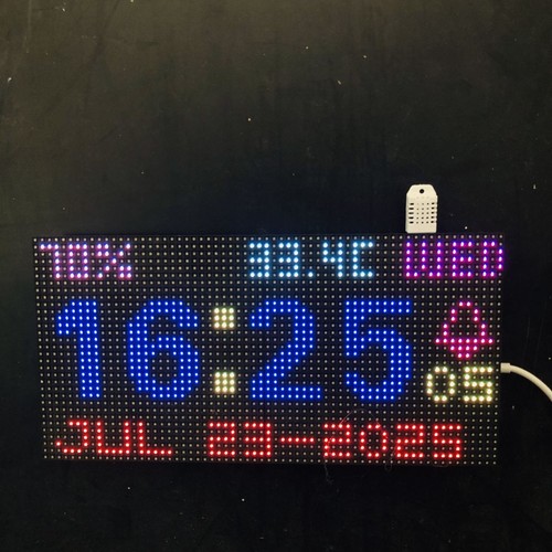Colorful LED Digital Clock Wall Clock with Temperature and humidity display - Picture 2 of 4
