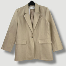 SELECTED FEMME Sine Oversized Cream Blazer Single Breast SIZE UK 12 NEW rrp £155