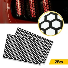 2X Car Rear Tail Light Cover Black Honeycomb Sticker Tail-lamp Decal Accessories