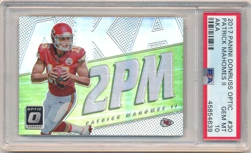 PATRICK MAHOMES 2017 DONRUSS OPTIC #30 RC ROOKIE AKA SILVER SP PSA 10 GEM MINT
