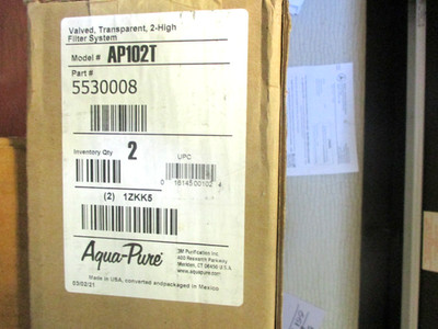 NEW BOX OF 2 3M AQUA-PURE AP102T FILTER HOUSING P/N 5530008 3/4'' NPT