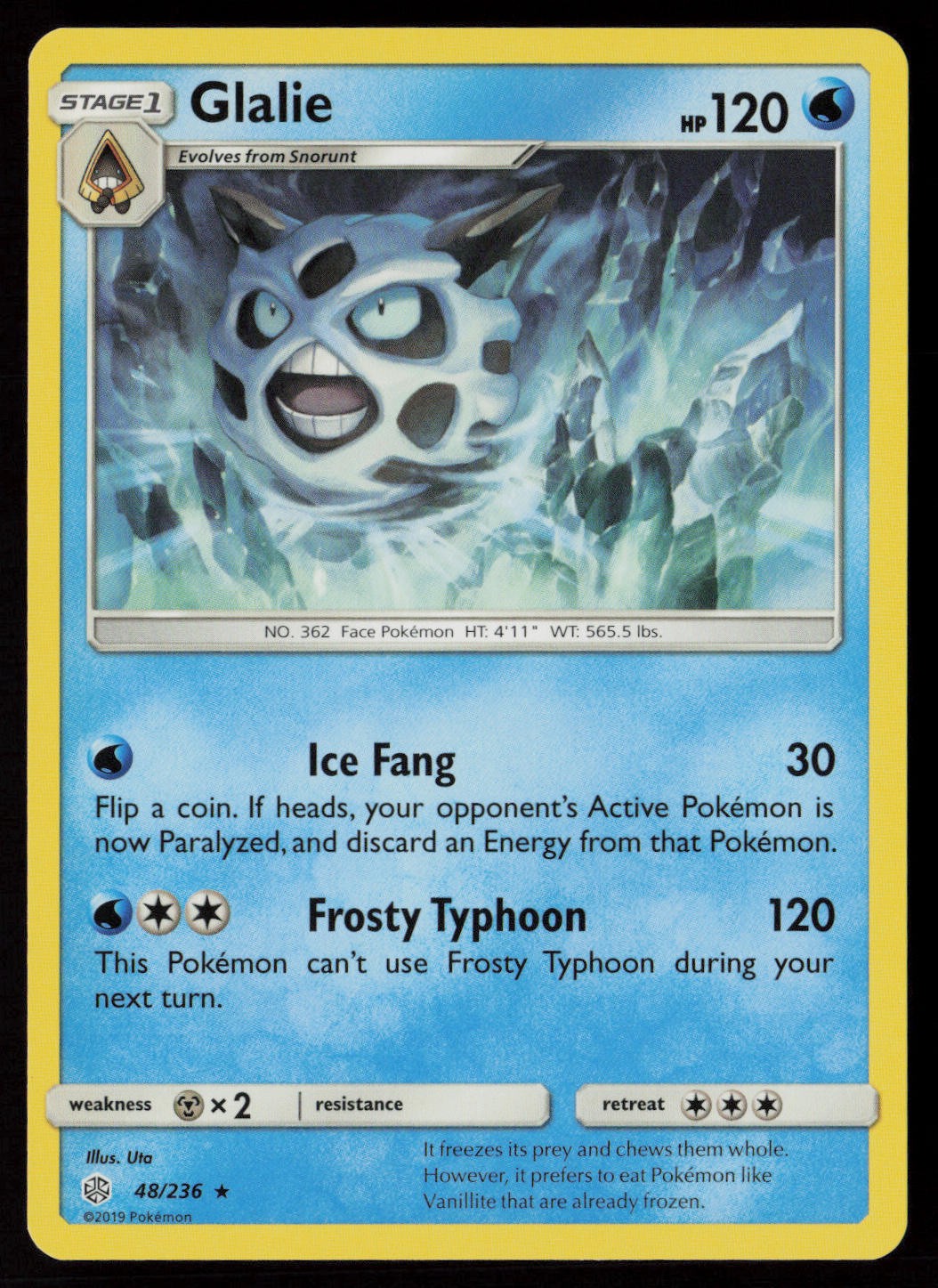 Glalie 48/236 Pokemon Cosmic Eclipse Rare Near Mint