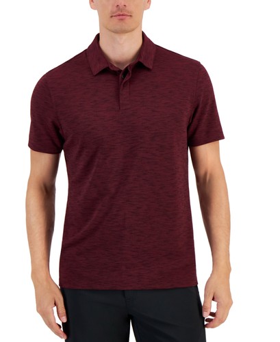 Polo Alfani Para Hombres Calce Regular Manga Corta Mediano Rojo Borgoña - Imagen 2 de 3