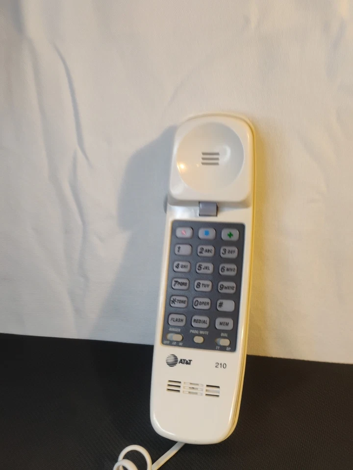 🔥Teléfono con cable AT&T Trimline 210 - Blanco Vintage Trimline teléfono de montaje en pared limpio Foto 3 de 4
