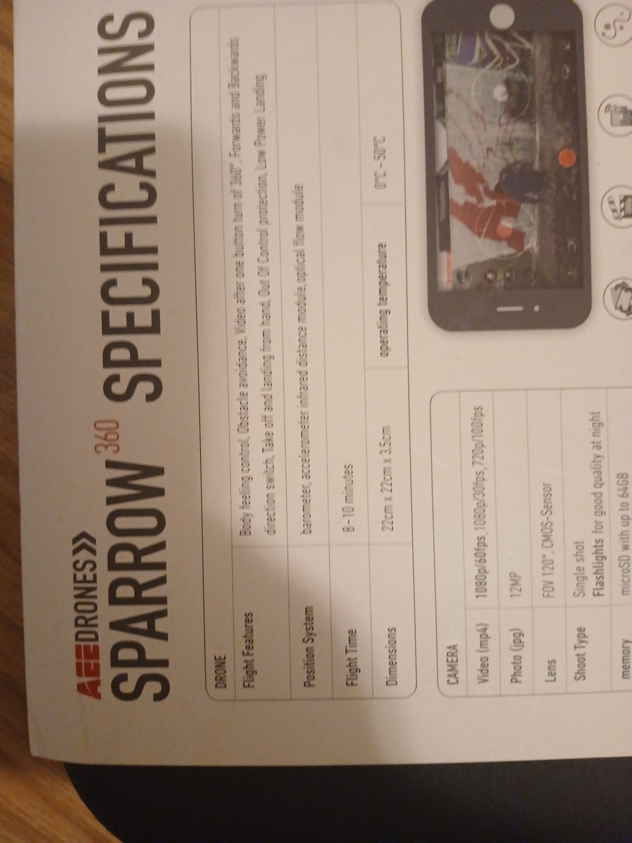 SPARROW 360 AEEDRONES（ドローン） AEE Sparrow Position Hold FHD Selfie Camera Drone Endurance