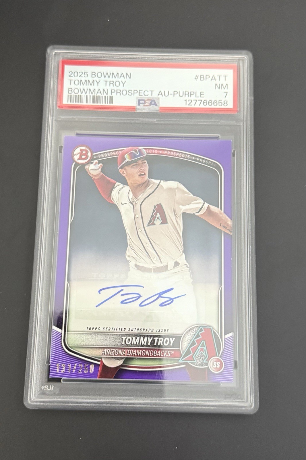 2025 Bowman - Prospect Retail Autographs Tommy Troy #BPA-TT Purple /250 (AU, RC)