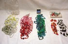 Vtg. Wearable Beaded Costume Jewelry, Faux Pearl, Red/Pink, Blue/Green, Mixed