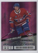 2024 Upper Deck Credentials Debut Ticket Access Pink 29/50 Logan Mailloux 1r7x
