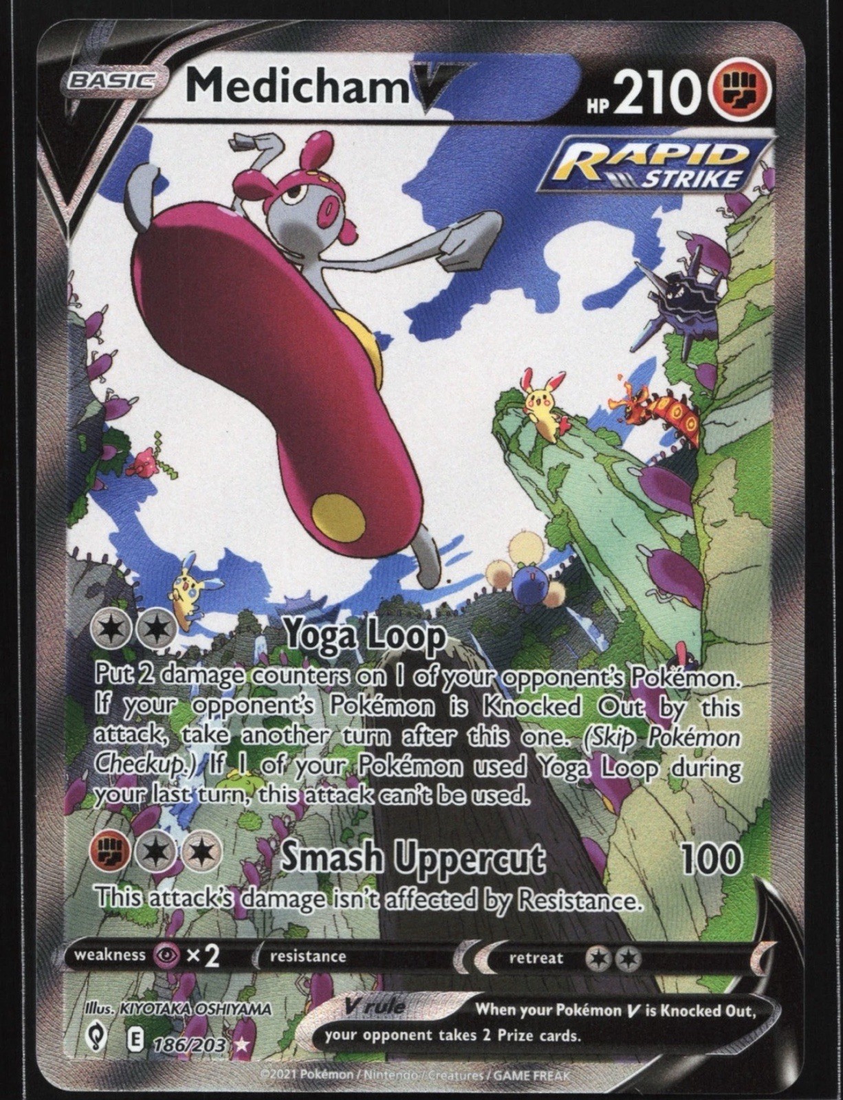 Medicham V (Alt Art) 186/203 SWSH07: Evolving Skies Ultra Rare Pokemon Card