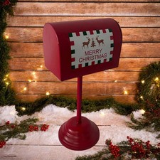 Christmas Mailbox Weatherproof Metal Post Box for Gate Outside House Porch