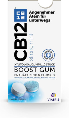 CB12 Boost Kaugummi Strong Mint zuckerfrei frischer Atem Minzgeschmack 10 Stück