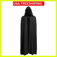 Medieval Hooded Cloak Renaissance Linen Cape with Hood - Halloween Costume Co...