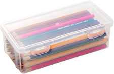 Plastic Storage Containers with Lid for Office Supplies, Pencil Box, Art Supplie