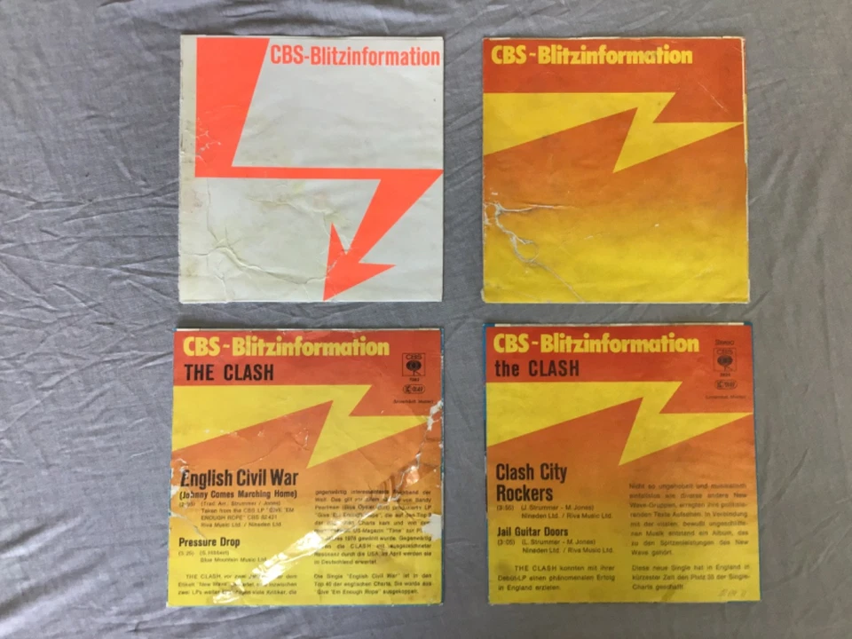 The Clash. 4 deutsche Promo Singles Blitzinfo  White Riot , English war, control - Image 3 of 4