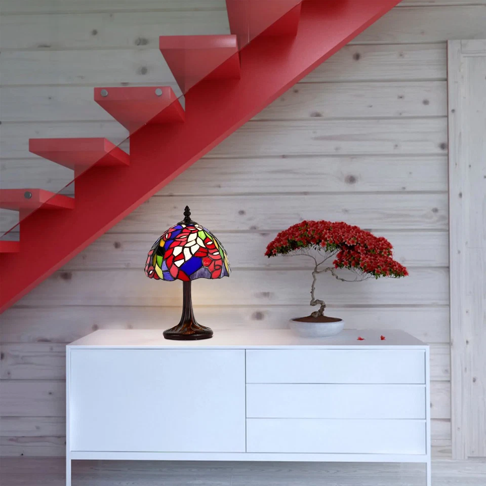 Lámpara de mesa floral estilo Tiffany multi Foto 2 de 4