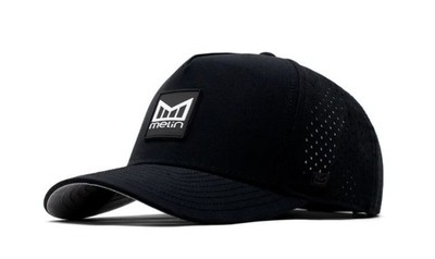Melin Black Mesh Back Adjustable Snapback Hat Cap Men's One Size Solid