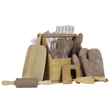 WeeSprout Little Chef Kids Cooking Baking Set, 14 Piece Set with Real Kitchen