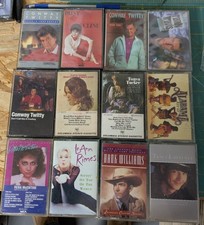 Lot of 12 Country Music Cassette Tapes - Conway Twitty Reba McIntire Hank Sr 