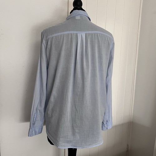 H&M Divided Light Blue Stripe Cotton Long Sleeve Shirt UK 10 *exc cond* boxy - Picture 6 of 24