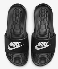 NIKE Men's VICTORI ONE Slides / Sandals Mens SIZE 11 NWT Black CN9675-002 White