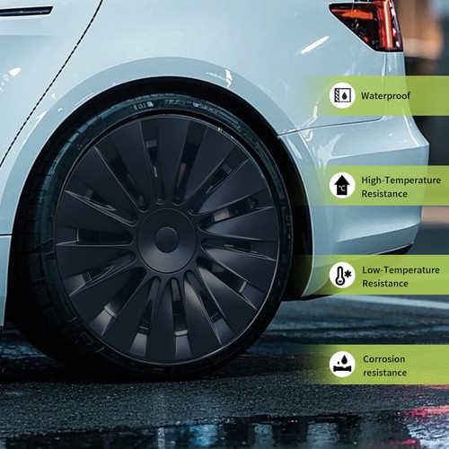 4PCS Copricerchio Design per Tesla Model Y 2020-2024 Coprimozzo 19 Pollici Destro e Sinistra - Foto 6 di 18