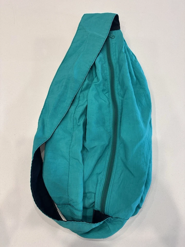 Bolso Bandolera Jansport Verde Azulado Turquesa Vintage Años 90 Cremallera Bolso Vintage Foto 4 de 4