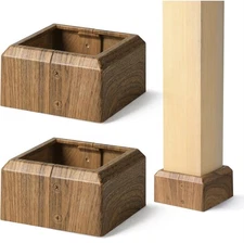 2pack 4x4 Alum Deck Post Base Cover, Decorative Post Covers Dark Burlywood