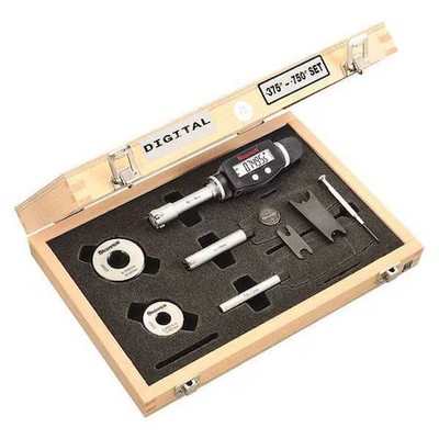 Starrett S770bxtdz Micrometer Set, 0.375 To 0.750'' Range