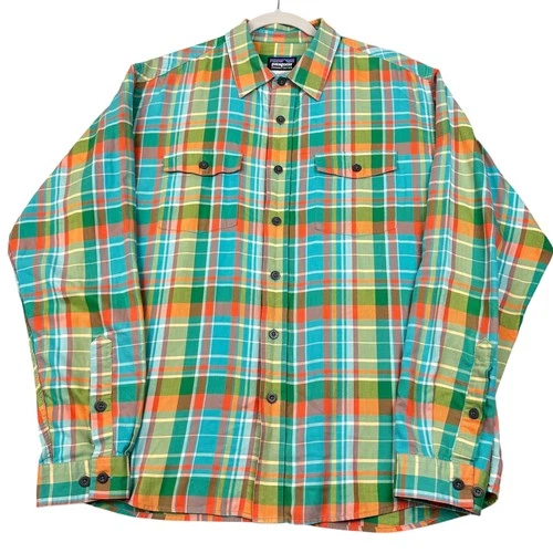 Patagonia Shirt Mens M Plaid Buckshot Button Up Casual Organic Cotton