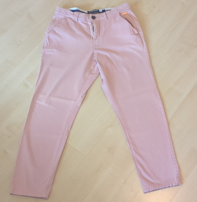 Superdry Premium Chino Damen Hose Rosa Gr. 38/40 Normalgröße mit Taschen