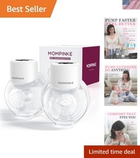 Hospital-Grade Wearable Breast Pump: Low Noise, 2 Pack with Adjustable Flanges